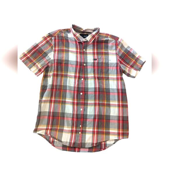 🛍️Hurley Button Up Collared Short Sleeve Shirt Size Large - Picture 1 of 6